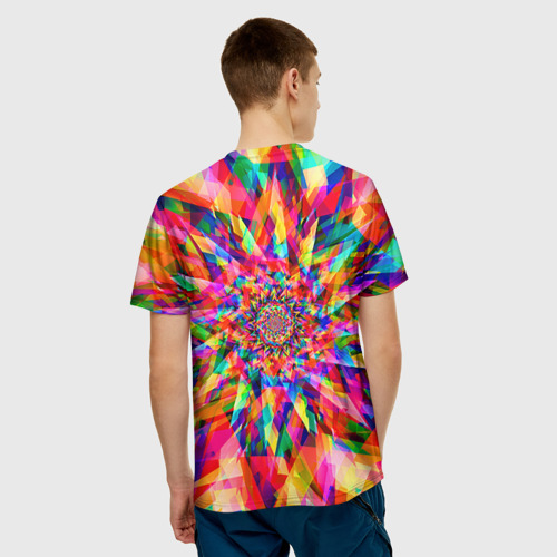 Мужская 3D футболка с принтом Tie dye, вид сзади #2
