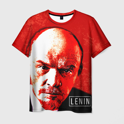 Мужская футболка 3D с принтом Ленин, вид спереди #2