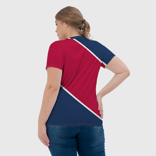 Женская футболка 3D с принтом Washington capitals, вид сзади #2