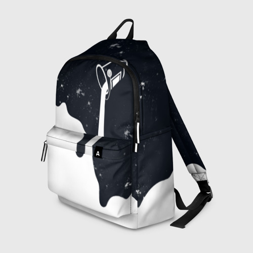 Рюкзак 3D с принтом Черно-белый, вид спереди #2