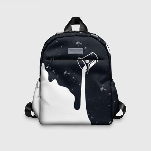 Детский рюкзак 3D с принтом Черно-белый, вид спереди #2