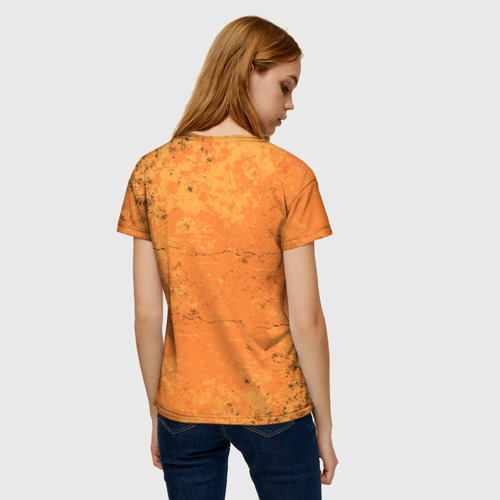 Женская футболка 3D с принтом Девушка Сахарный череп, вид сзади #2