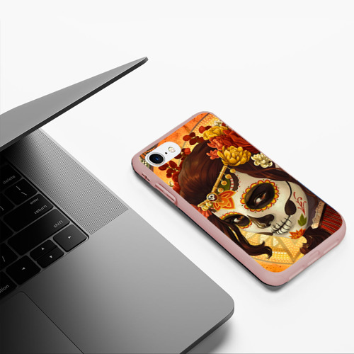 Чехол для iPhone 7/8 матовый с принтом Девушка Сахарный череп, фото #5