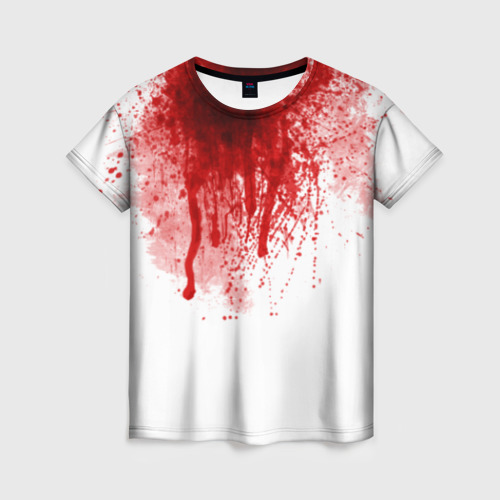 Женская 3D футболка с принтом Кровь, вид спереди #2