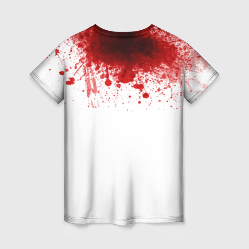 Женская 3D футболка с принтом Кровь, вид сзади #1