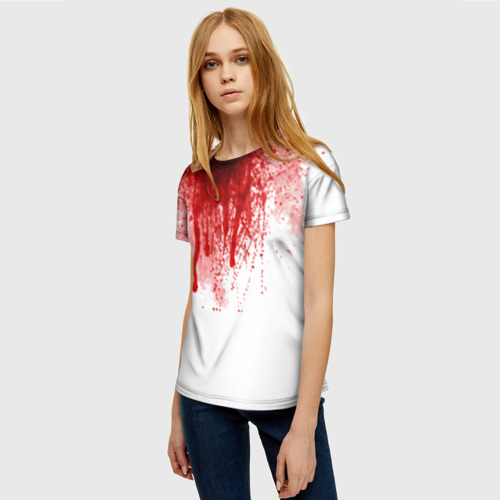 Женская 3D футболка с принтом Кровь, фото на моделе #1