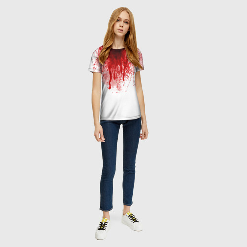 Женская 3D футболка с принтом Кровь, вид сбоку #3