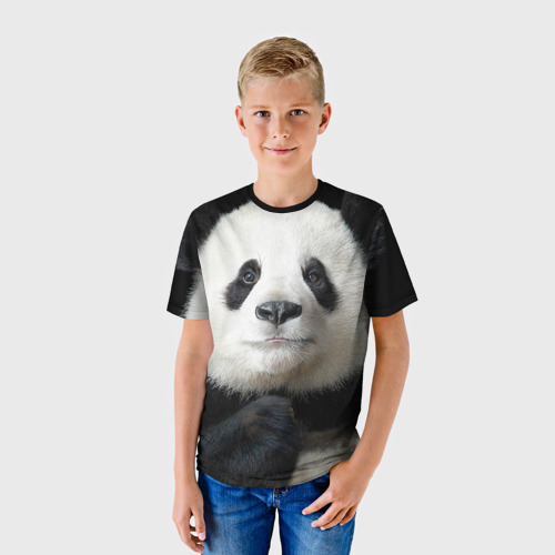 Детская футболка 3D с принтом Панда, фото на моделе #1