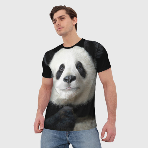 Мужская 3D футболка с принтом Панда, фото на моделе #1