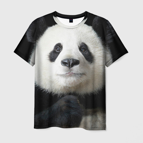 Мужская футболка 3D с принтом Панда, вид спереди #2