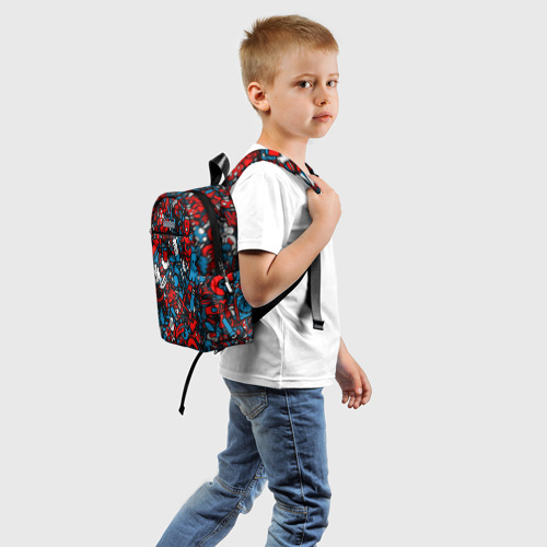 Детский рюкзак 3D с принтом Стикербомбинг, вид сзади #1