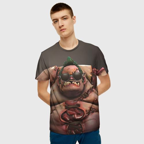 Мужская 3D футболка с принтом Pudge, фото на моделе #1