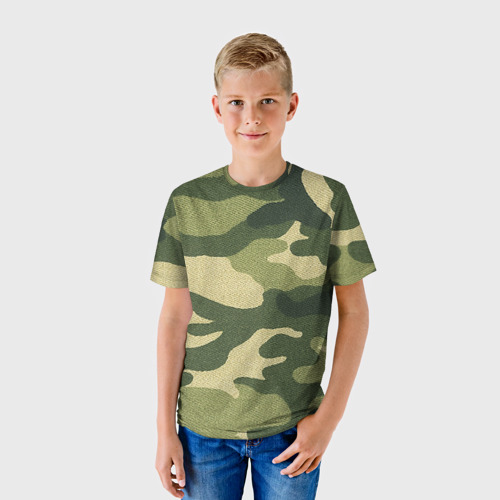 Детская 3D футболка с принтом Хаки, фото на моделе #1