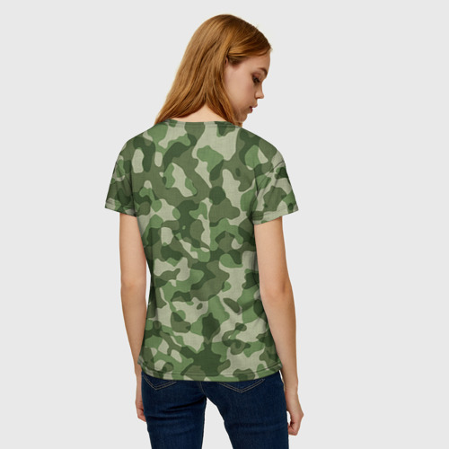 Женская футболка 3D с принтом Хаки, вид сзади #2