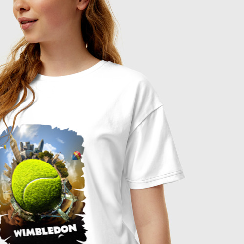 Женская футболка oversize с принтом Уимблдон (Wimbledon), фото на моделе #1