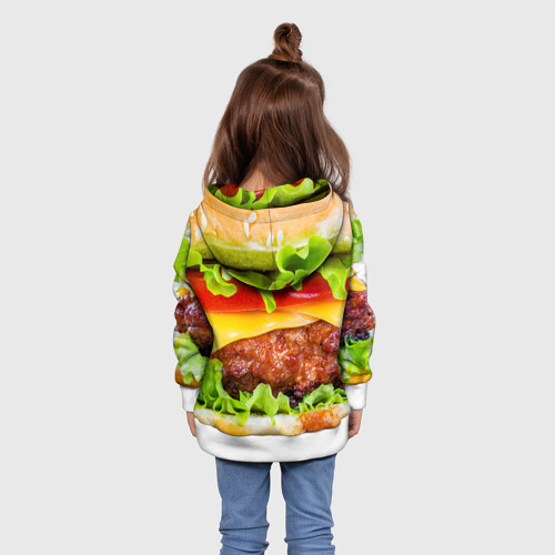 Детская толстовка 3D с принтом Гамбургер, вид сзади #2