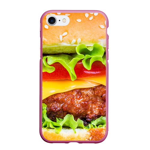 Чехол для iPhone 7/8 матовый с принтом Гамбургер, вид спереди #2