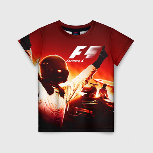 Детская футболка 3D с принтом Формула 1, вид спереди #2