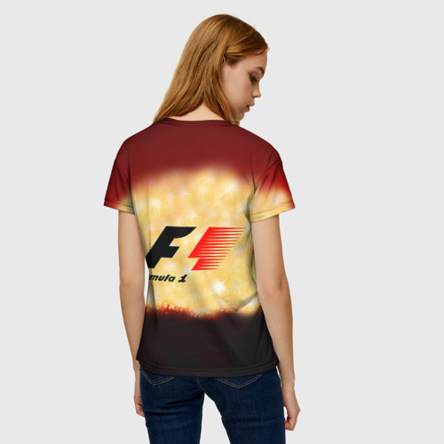Женская футболка 3D с принтом Формула 1, вид сзади #2