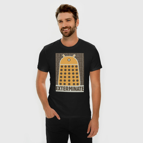 Мужская футболка премиум с принтом Exterminate, фото на моделе #1