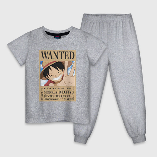 Детская пижама хлопок с принтом Монки Ди Луффи, вид спереди #2