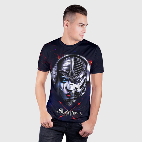 Мужская футболка 3D Slim с принтом Пиратская станция, фото на моделе #1