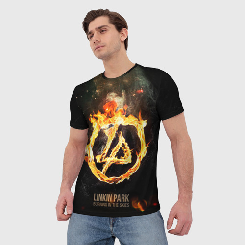 Мужская 3D футболка с принтом Linkin Park, фото на моделе #1