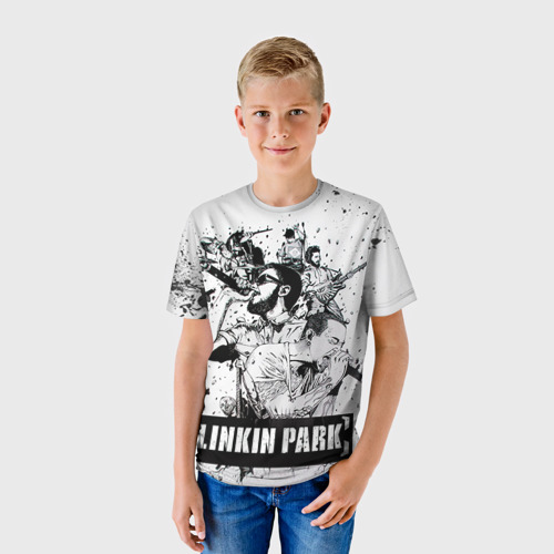 Детская футболка 3D с принтом Linkin Park, фото на моделе #1