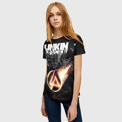 Женская футболка 3D с принтом Linkin Park, фото на моделе #1