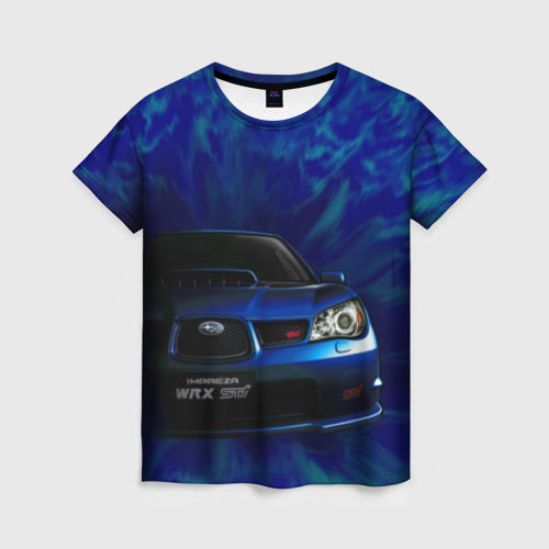 Женская футболка 3D с принтом Subaru, вид спереди #2