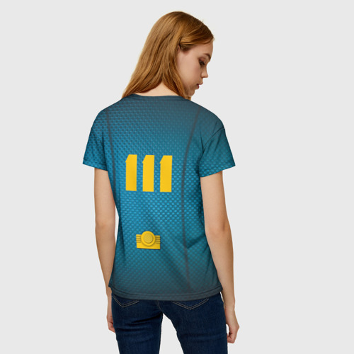 Женская футболка 3D с принтом Комбинезон Убежища 111, вид сзади #2