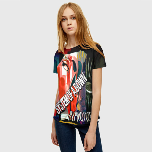 Женская 3D футболка с принтом System of a Down, фото на моделе #1