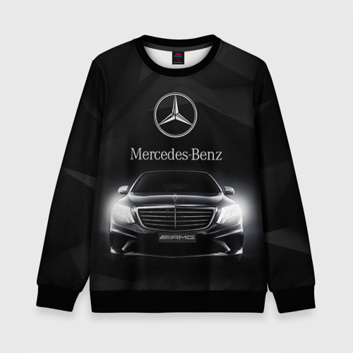Детский свитшот 3D с принтом Mercedes-Benz, вид спереди #2