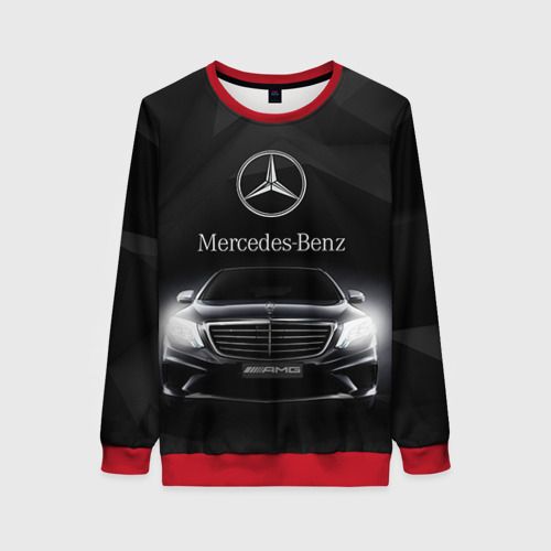 Женский свитшот 3D с принтом Mercedes, вид спереди #2