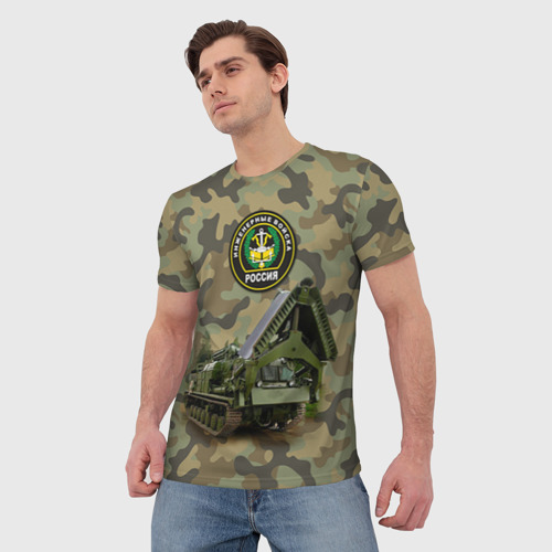 Мужская футболка 3D с принтом Инженерные войска, фото на моделе #1
