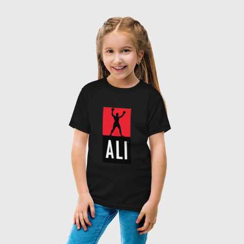 Детская футболка хлопок с принтом Ali by boxcluber, вид сбоку #3