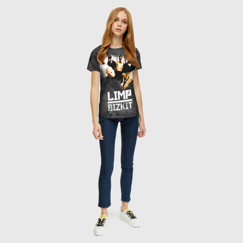 Женская футболка 3D с принтом Limp Bizkit, вид сбоку #3