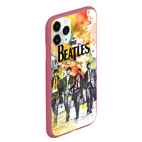 Чехол для iPhone 11 Pro Max матовый с принтом The Beatles, вид сбоку #3