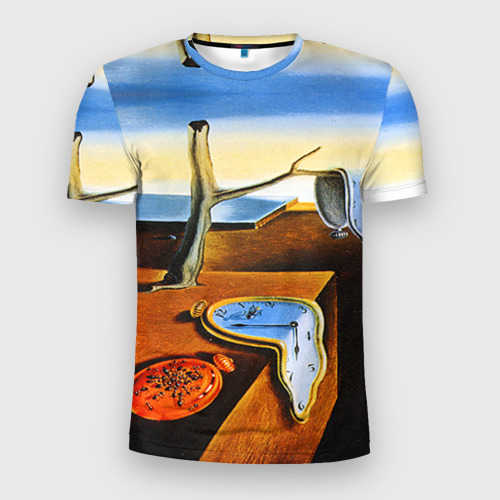 Мужская футболка 3D Slim с принтом Сальвадор Дали - Постоянство Памяти, вид спереди #2