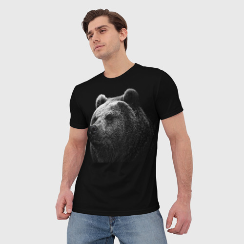 Мужская футболка 3D с принтом Мишка, фото на моделе #1