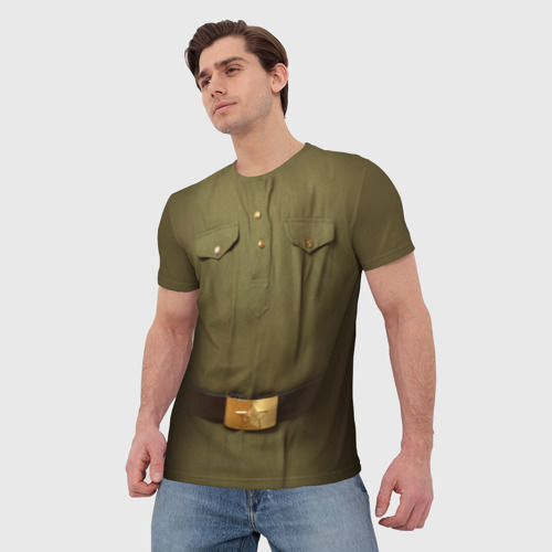 Мужская 3D футболка с принтом Солдатская форма, фото на моделе #1