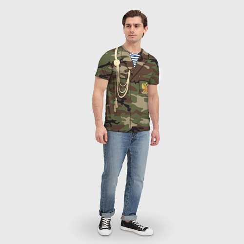 Мужская футболка 3D с принтом Армейская форма, вид сбоку #3