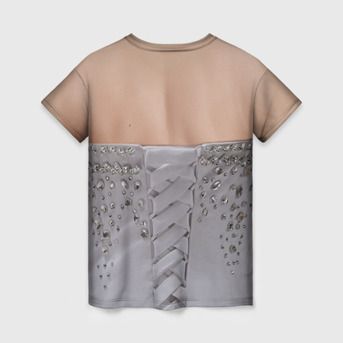 Женская футболка 3D с принтом Невеста, вид сзади #1