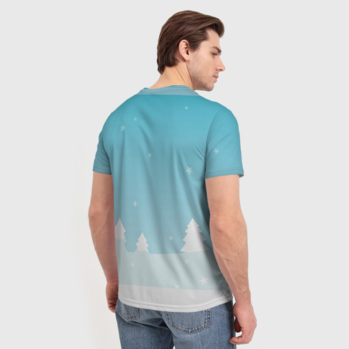 Мужская футболка 3D с принтом Биатлон, вид сзади #2