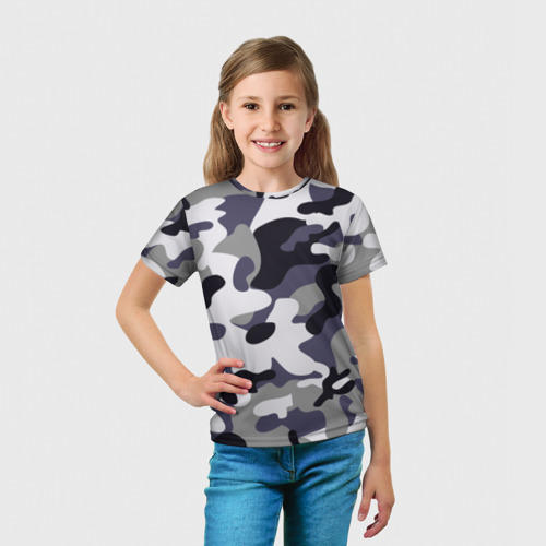 Детская футболка 3D с принтом Городской камуфляж, вид сбоку #3