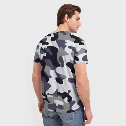 Мужская футболка 3D с принтом Городской камуфляж, вид сзади #2