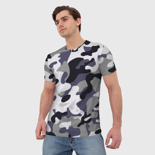 Мужская футболка 3D с принтом Городской камуфляж, фото на моделе #1
