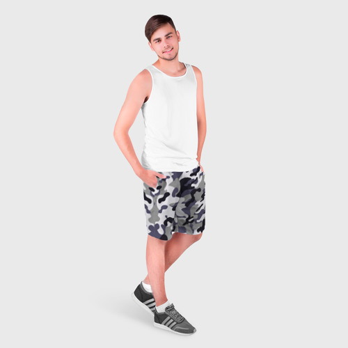 Мужские шорты 3D с принтом Городской камуфляж, фото на моделе #1