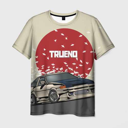 Мужская футболка 3D с принтом Toyota Trueno ae86, вид спереди #2