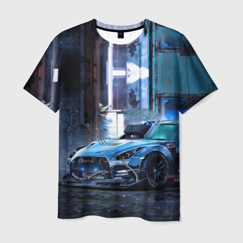 Мужская футболка 3D с принтом Nissan GTR R35, вид спереди #2